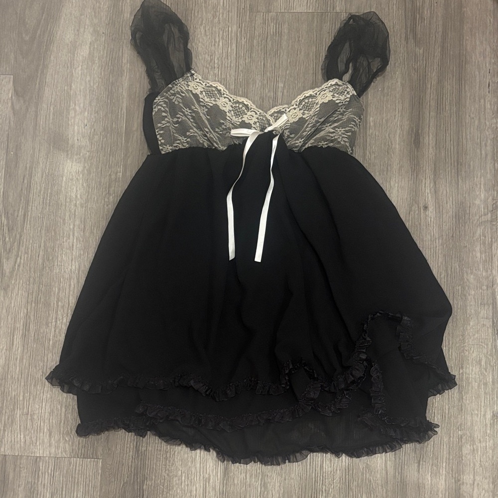 Black Lace Babydoll Dress